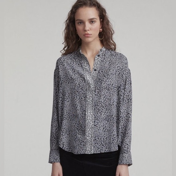Rag & bone silk leopard print blouse NWOT - Picture 1 of 5